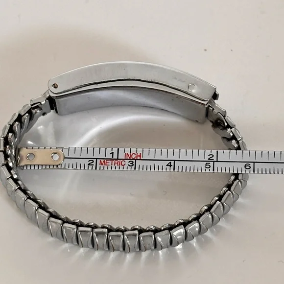 Vintage Expandable Secret Photo ID Silver Tone Bracelet - Picture 8 of 8